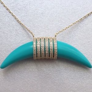 14 Karat Gold Plated Resin Horn with CZ